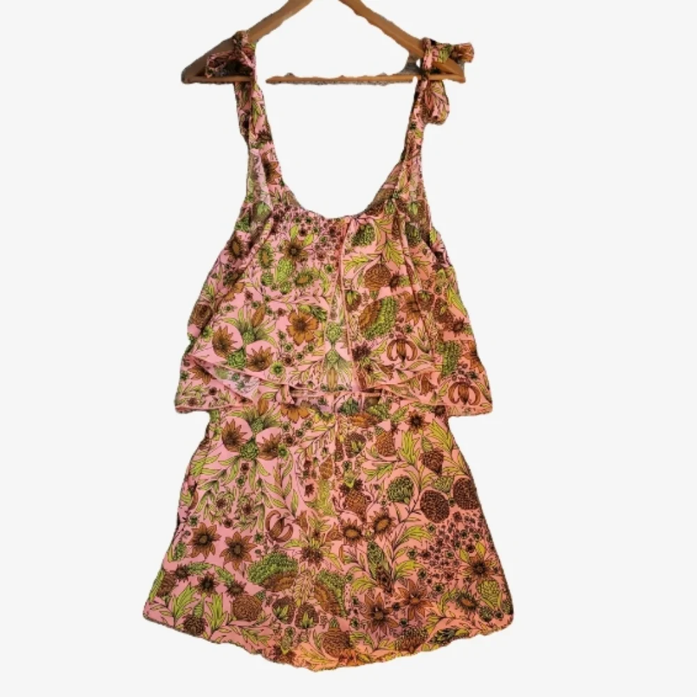 🌺 🌿 H&M Tropical Vibrant Floral Romper Shorts Outfit 💕💚 - Picture 4 of 4